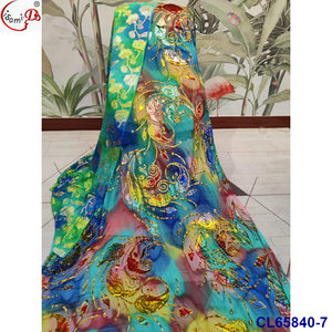 Eleganter, Mehrfarbiger, Handgeschnittener Luxus-Echtseidensamtstoff – 3,5 Yard Diract + 2 Yard Garbasar – SUDANESISCHER <span class=keywords><strong>TOOB</strong></span> - Product Image 3