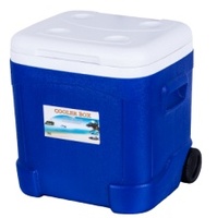 Roues refroidisseur de glace 55L grande capacité chariot glacière pour camping plage coffre à glace longue durée isolé boîte de refroidissement à roues