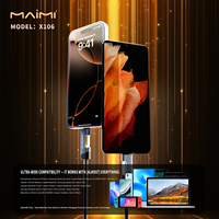 Maimi lampu USB tipe-c warna-warni, kabel pengisian daya Super cepat dengan lampu 1M CtoC kabel Data kepang ponsel 100W
