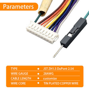 Conjunto de Cables Personalizados con Conector JST ZH1.5 de 8 Pines y Conector DuPont de 2.54, Aislamiento de PVC para Electrodomésticos y Máquinas - Product Image 3