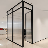 Porte de bureau moderne en verre simple Assemblage facile Cloisons portables pour salle blanche Cadre visible Séparation murale temporaire pliable