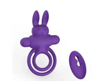 Télécommande sans fil 10 modes vibrants anneau de pénis électrique lapin anneau de coq mâle Masturbation Sex Toys