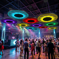 Luminaire suspendu LED rond en acrylique à changement de couleur RVB, contrôlé par une application intelligente, pour la décoration de boîte de nuit, bar, lustre