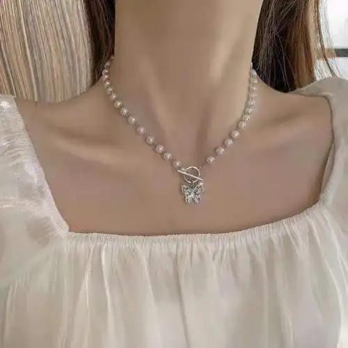 Женское ожерелье из искусственного жемчуга