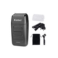 Rasoir électrique pour homme Kemei KM-1102, double lame, rechargeable, machine à raser pour barbier, alimentation USB pour le rasage du visage, vente en gros, 3W