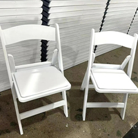 Chaise Pliante en Résine Blanche, Légère et Robuste (1000lb), pour Banque, Mariage, Extérieur, Prix Abordable