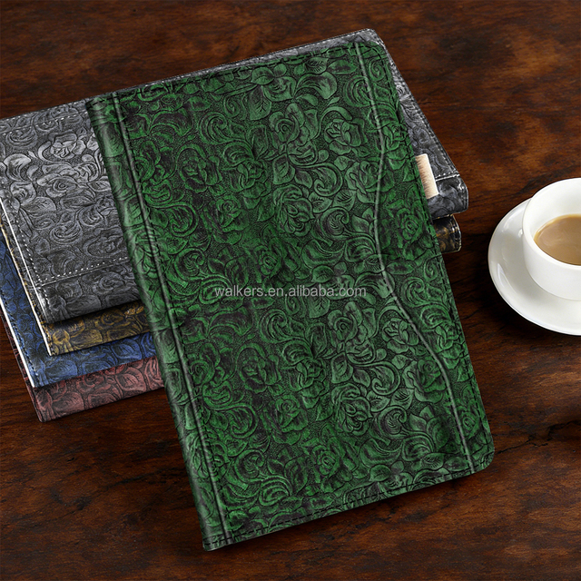 Customized Vintage Rose Embossed PU leather tablet case for iPad Pro 11 2024 2025 M4 M3 Magnetic funda cover with hand strap