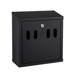 Wall Mounted Steel Smoking Cigarette Box Ashtray Cabinet Holder street trash bin with ashtray