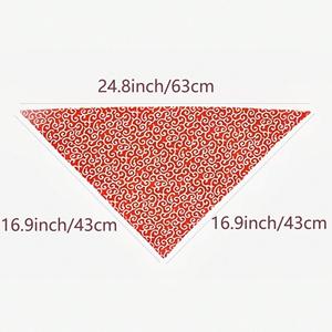 Japanese Style Patterned Triangular <b>Scarf</b> For Dogs <b>Red</b> And Green Pet Accessory - Product Image 3