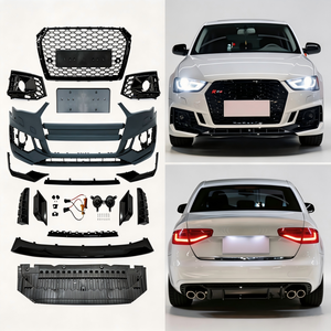 Kit carrosserie XA <span class=keywords><strong>Audi</strong></span> A4 B8 <span class=keywords><strong>RS4</strong></span> <span class=keywords><strong>B9</strong></span> – Fixation par boulons, ajustement universel – Pare-chocs <span class=keywords><strong>avant</strong></span>/arrière, jupes latérales, lèvre <span class=keywords><strong>avant</strong></span> – De l'ancien au nouveau - Product Image 1