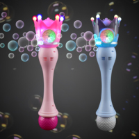 Bâton à bulles LED couronne 11,5 pouces avec 10 trous, pistolet automatique à bulles pour accessoires photo, cosplay, machine à bulles pour enfants