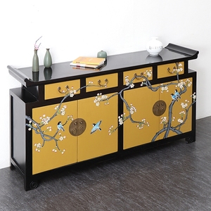 Nouvelle armoire à chaussures élégante en bois massif de style chinois classique, pour la salle à manger, le salon et le couloir - Product Image 4