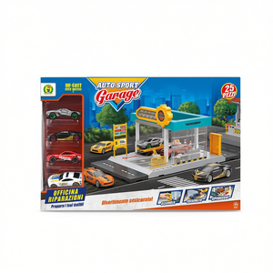 Set de Juguetes de Metal Fundido a Presión Auto Sport Garage, 25 Piezas, Taller con Autos para Niños, Escala 1:64, de Arrastre - Product Image 1