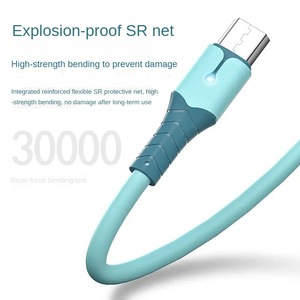 New high quality 1.2M 1.8M 3A Fast Charging Type C USB Colored Liquid soft silicone tape lamp Usb cable