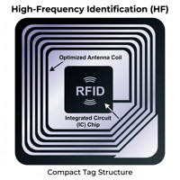 Étiquettes RFID vierges en gros, autocollants NFC, étiquettes de forme rectangulaire, étiquettes NFC RFID RFIDHF