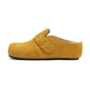 Zuecos cerrados de ante marrón con hebilla, forro de felpa, para invierno, sin cordones, de corcho - Product Image 4