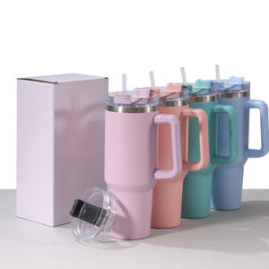 40Oz Insulated Tumbler Stainless Steel Double Wall With Straw Travel Mug Large Capacity Portable <b>For</b> Cold Hot Drinks - Product Image 2