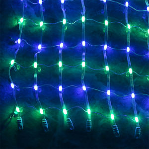 SHIJI DC12V P100mm 1M * 1M 100Leds 5MM Misty Dot Clear Wire Fairy Smart Cortina Luz Boda Navidad Smart LED Cortina Luz - Product Image 5