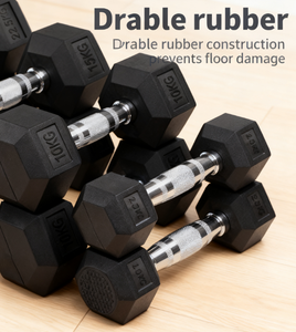 Factory Direct Sale Competitive Price Rubber <strong>Dumbbells</strong> <strong>Set</strong> Fastest Production Time Lbs China Black Rubber Hex <strong>Dumbbell</strong> - Product Image 6