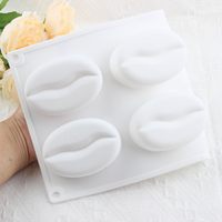 Moule en silicone de qualité alimentaire pour grains de café, chocolat, crème glacée, mousse, gâteau et cheesecake