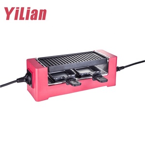 Grill Raclette <span class=keywords><strong>Électrique</strong></span> Portable 400W avec Plaque Amovible Antiadhésive PTFE pour Deux Personnes, Idéal pour la Maison, la <span class=keywords><strong>Fondue</strong></span> au Fromage et les Dattes - Product Image 3