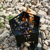 Poêle de jardin pliable sur mesure, barbecue portable, foyer de camping, brasero à bois, foyer extérieur pour le camping