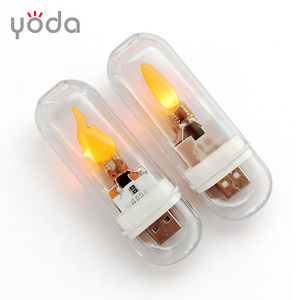 Luz Noturna LED USB com Efeito de Chama Cintilante para Cabeceira/Mesa/Camping/Decoração de Festas, Luminária Portátil de Ambiente, Ideia de Presente - Product Image 1