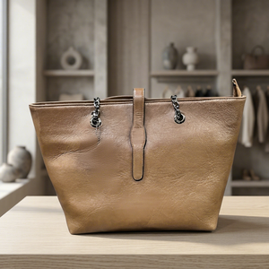Women's Genuine Leather Fashion Foldable Clutch <b>Bag</b> Removable Strap Zipper Closure Waterproof Lightweight Portable Large - Product Image 2