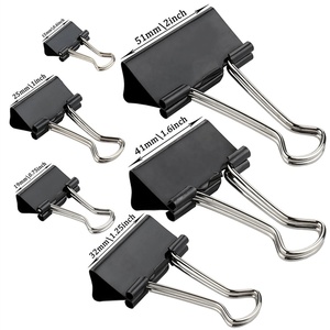 Clips 32mm Tailles Assorties Petit Moyen Grand Clip de Papeterie Couleur Noire pour Bureau École et Maison - Product Image 5