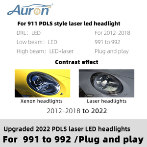 Phares à LED AURON Quad-Beam 12V 6000K 36W 6000 Lumens Nouveaux pour Porsche 911 2012-2018 991.1 – Kit de Rénovation d'Éclairage de Phare - Product Image 2