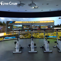 Nouveaux jeux sportifs interactifs, vélo d'intérieur dynamique AR avec projecteur vidéo, simulateur de cyclisme