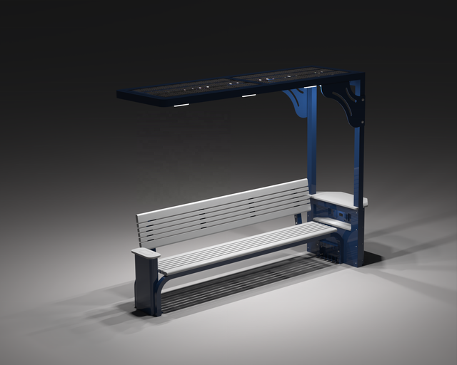 Smart Solar Powered Complete Set of Outdoor Solar Bench With Manage Software