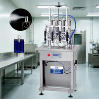 Machine de remplissage de parfum semi-automatique pneumatique à 4 têtes pour le remplissage de bouteilles en plastique et en verre
