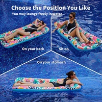 Piscine gonflable noire feuille d'érable trou lit flottant parasol lumineux chaise longue creux flottant eau jouet matelas d'eau