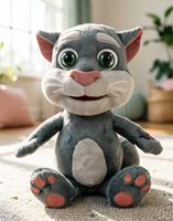 Peluche interactive parlante Chat Tom et ses amis, en coton PP, rembourrée, câline, avec fonction de répétition vocale