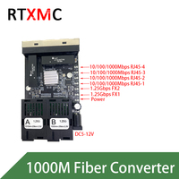 Toptan Gigabit 100/1000M PCBA kurulu Ethernet 2 Sfp 4 Rj45 Fiber optik ortam dönüştürücü 2 Fiber portu ve 4 Lan portları