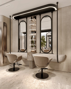 Ensemble de mobilier de salon de manucure moderne avec éclairage LED, table de manucure personnalisée, chaise de pédicure spa pour la décoration intérieure des salons de beauté - Product Image 1