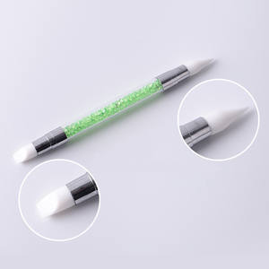 In <span class=keywords><strong>Silicone</strong></span> <span class=keywords><strong>punta</strong></span> Nail Art Set penna magica specchio polvere applicatore adesivo intaglio colla strumento di pressatura spazzola per unghie - Product Image 3