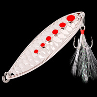 Leurre de pêche en métal à écailles de poisson, séquin, hameçon simple, rainure pour le sang, plume, hameçon triple, appât vivant