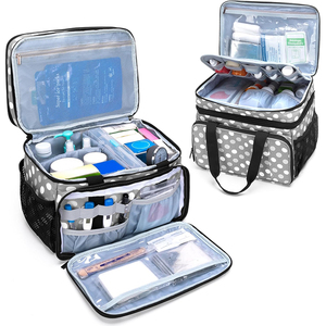 Botiquín de Primeros Auxilios para el Hogar y Viajes, Organizador de Pastillas con Divisores Desmontables, Bolsa de Medicamentos de Poliéster Impermeable de 2 Capas - Product Image 1