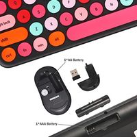 Clavier et souris sans fil OEM ODM, clavier rétro de type machine à écrire avec touches rondes, 2,4 GHz USB, clavier et souris sans fil mignons