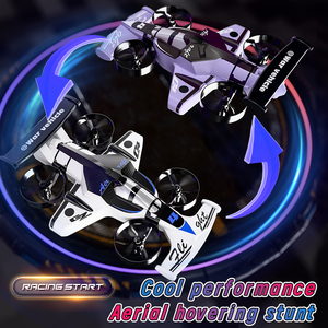 Coche de Acrobacias RC 2 en 1 AiJH con Luz, Modelo de Deriva Continental, Coche de Control Remoto de 2.4 GHz, Coche Volador con Dron, Juguete Volador con Dron RC - Product Image 4