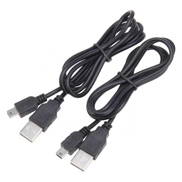 1m Black USB a Male to Mini 5Pin B Data Sync Charging Charger Cable for PS3 Controller
