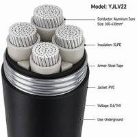 Câble souterrain basse tension YJLV22 à âme en aluminium, isolation XLPE, gaine en PVC blindée, 0,6/1KV, 3 ou 4 conducteurs, 300-630mm²