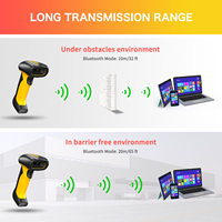 NETUM NT-1202W Desain Baru Pemindai Barcode Plug and Play Tahan Air IP68 Pembaca Kode Industri Pemindai Barcode 2D Nirkabel