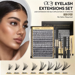 Gollee Bán Buôn Tùy Chỉnh DIY Cụm Fluffy Fan Lông Mi Cá Nhân Eye Lash Mở Rộng Kit Lash Cụm Kit Biểu Tượng Tùy Chỉnh - Product Image 5