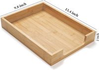 Bandeja Rectangular Multifuncional de Bambú Sólido Moderno, Diseño de Arte Popular Europeo Sostenible para Uso en el Hogar, Baño y Sala de Estar