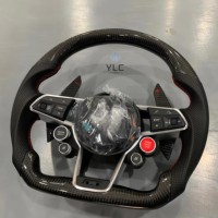 Volant en cuir avec bouton de démarrage S-Line pour Audi R8 TTRS C6 C7 S7 S4 A4 B8 RS3 SQ5 S5 B9 A6 C8 A3 2018