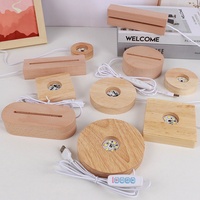 Lampe de nuit LED moderne minimaliste en bois massif avec base en boule de cristal illuminée, lumière blanche chaude, base de lampe alimentée par USB, télécommande