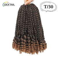 Tresses en fibre Kanekalon avec extrémités bouclées, différentes couleurs, cheveux à tresser au crochet avec extrémités bouclées